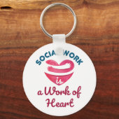 ソーシャルワークはソーシャルワーカーハートの仕事 キーホルダー (正面)