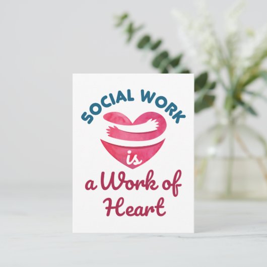 ソーシャルワークはソーシャルワーカーハートの仕事 ポストカード (スタンド正面)