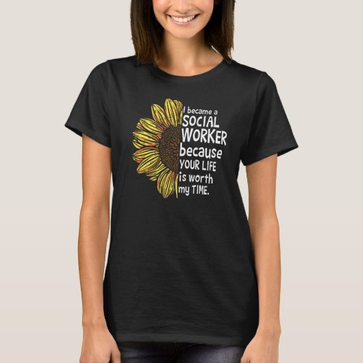 ソーシャルワークスウィーク私はソーシャルワーカーになった Tシャツ (正面)
