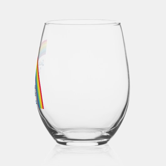 ソーシャルワークレインボー感動的引用文プレゼント ステムなしワイングラス (左)