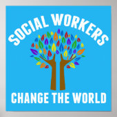 ソーシャルワーク感動的引用文ビューティフルブルー ポスター (正面)