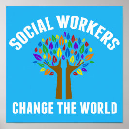 ソーシャルワーク感動的引用文ビューティフルブルー ポスター