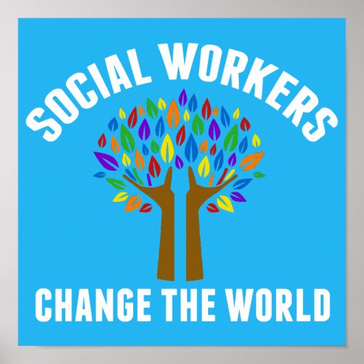 ソーシャルワーク感動的引用文ビューティフルブルー ポスター (正面)
