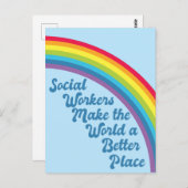 ソーシャルワーク感動的引用文レインボーブルー ポストカード (正面/裏面)