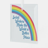 ソーシャルワーク虹の美しいクリスマスプレゼント ガラスオーナメント (正面左)