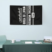 ソーシャルワーク，かわいいソーシャルワーク，ソーシャルワーカー 横断幕 (トレードショー)