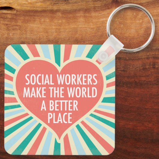 ソーシャルワー感動的クオフィス美しい引用文 キーホルダー (裏面)