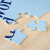 ソーシャルワー感動的クワールド引用文ブルー ジグソーパズル (側面)