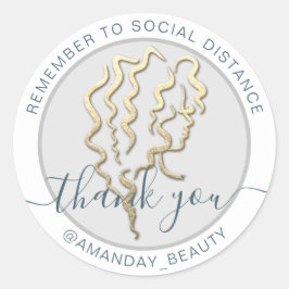 ソーシャル保距離美しい白を思い出感謝していす ラウンドシール