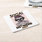 ソーシャル分散の専門家ゲームデザイン スクエアペーパーコースター (アングル)