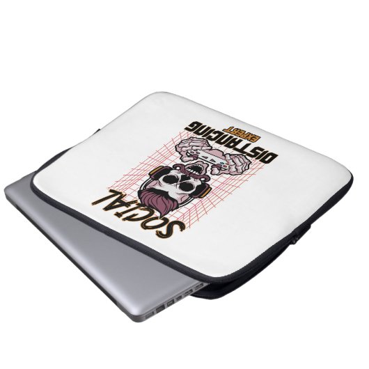 ソーシャル分散の専門家ゲームデザイン ラップトップスリーブ (正面下部)