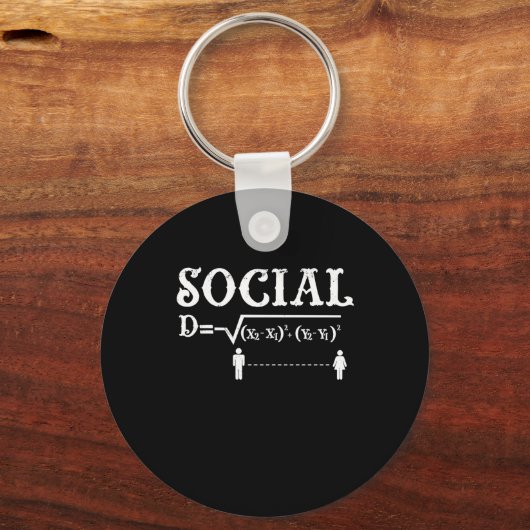 ソーシャル分散の数学先生隔離された数学 キーホルダー (正面)
