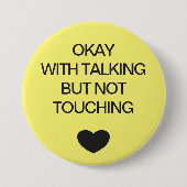 ソーシャル分散の色コード黄色 缶バッジ (正面)