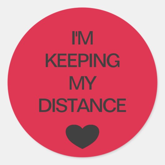 ソーシャル分散カラーコード結婚レッド ラウンドシール (正面)