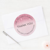 ソーシャル分散グラムピンクグリッターサロン6フィート遠くに ラウンドシール (封筒)