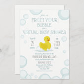 ソーシャル分散バブル仮想ベビーシャワー 招待状 (正面/裏面)