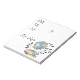 ソーシャル勉強/地理先生ホールパス ノートパッド