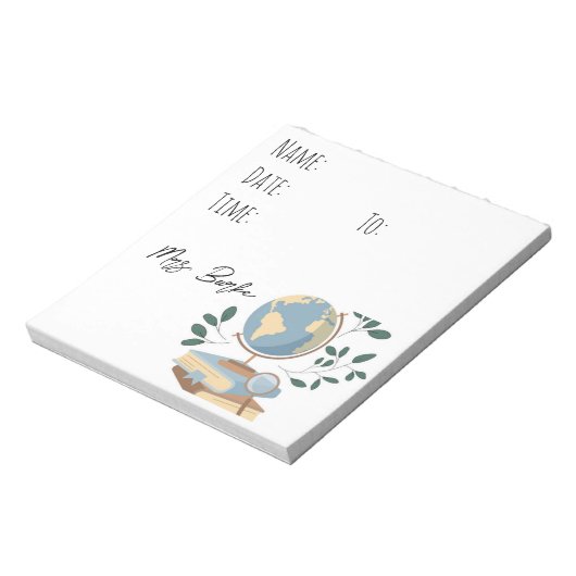 ソーシャル勉強/地理先生ホールパス ノートパッド (回転)