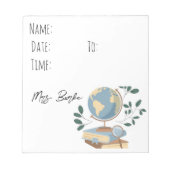 ソーシャル勉強/地理先生ホールパス ノートパッド (正面)