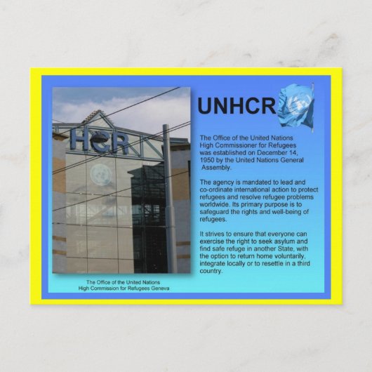 ソーシャル勉強、UNHCR、ジュネーブ ポストカード (正面)