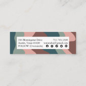 ソーシャル自然アイコストライプン付き手作り波状アイコン スキニー名刺 (裏面)