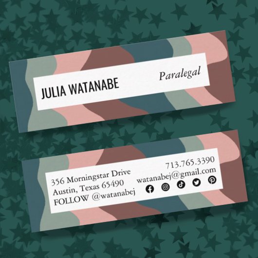 ソーシャル自然アイコストライプン付き手作り波状アイコン スキニー名刺