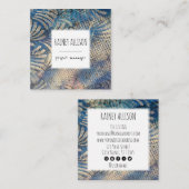 ソーシャル芸術的アイコファンキーン付きブルーミュージックテーマ スクエア名刺 (正面/裏面)