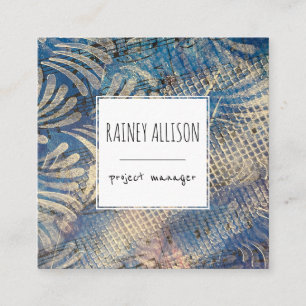 ソーシャル芸術的アイコファンキーン付きブルーミュージックテーマ スクエア名刺