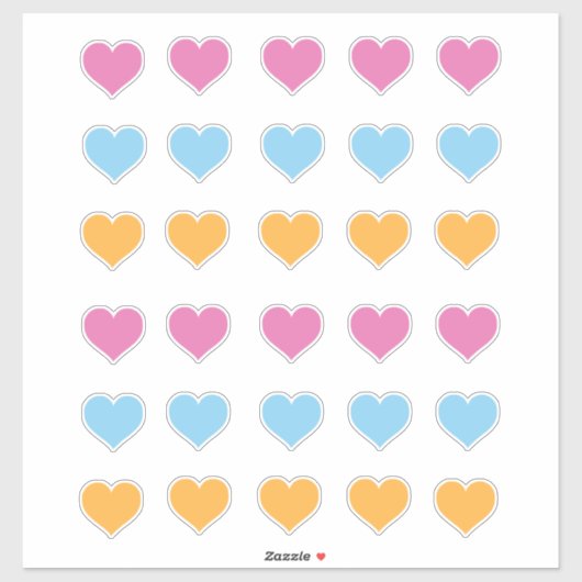 ソーシャル距離カラーコードピンクブルーオレンジハート シール (シート)