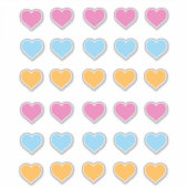 ソーシャル距離カラーコードピンクブルーオレンジハート シール (正面)