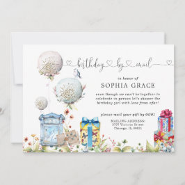 ソーシャル距離誕生日バイメール招待状 招待状