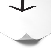ソーシャル距離、黒い文字、白 ポスター (角)