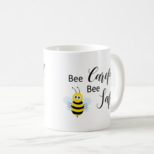 ソーシャル配信引用文は安全にかわいいビー コーヒーマグカップ (正面右)