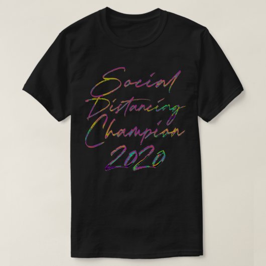 ソーシャル配給チャンピオン2020レトロタイポグラフィD Tシャツ (デザイン正面)