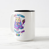 ソーシャル電池の批評的.... ツートーンマグカップ (正面左)