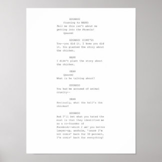 ソーシャル・ネットワークのスクリーンプレイシーン ポスター