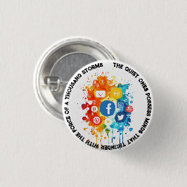 ソーシャル・ネットワーク・アイコンI引用文の沈黙と心 缶バッジ