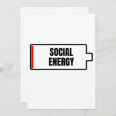 ソーシャル・バッテリーのソーシャル・エネルギー内向型 招待状 (正面/裏面)