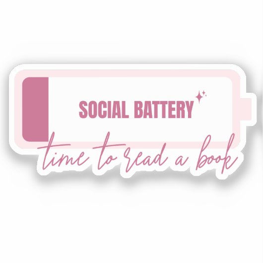 ソーシャル・バッテリー – 本読の読み方 シール (正面)