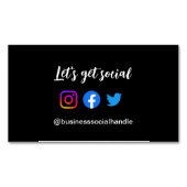 ソーシャル・メディア・ビジネスのソーシャル・ハンドルを取得しよう マグネット名刺 (正面)