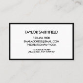 ソーシャル·メディア·ブラック·エッエレガントモダンジ 名刺 (裏面)