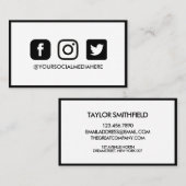 ソーシャル·メディア·ブラック·エッエレガントモダンジ 名刺 (正面/裏面)