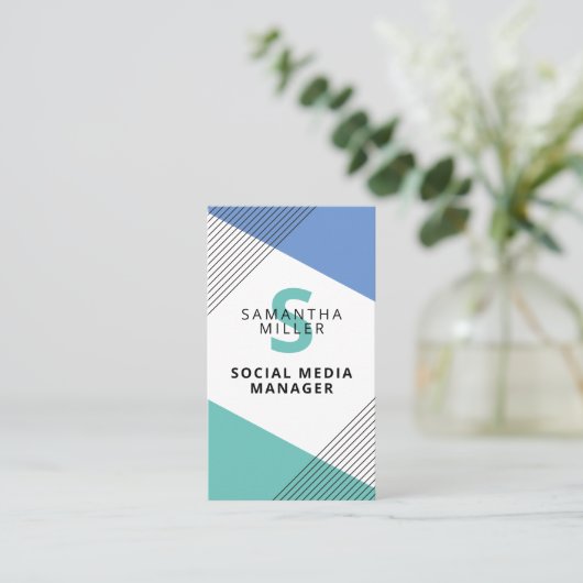 ソーシャル·メディア·マネージャー·シック·ジモダンオメトリ 名刺 (スタンド正面)
