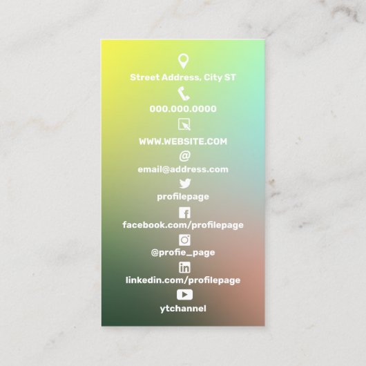 ソーシャル·メディ刺激を受けたア·パターン 名刺 (裏面)