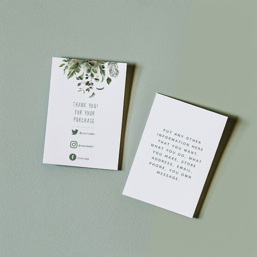 ソーシャル・リンク、葉カードを挿入する感謝してい、緑の エンクロージャーカード