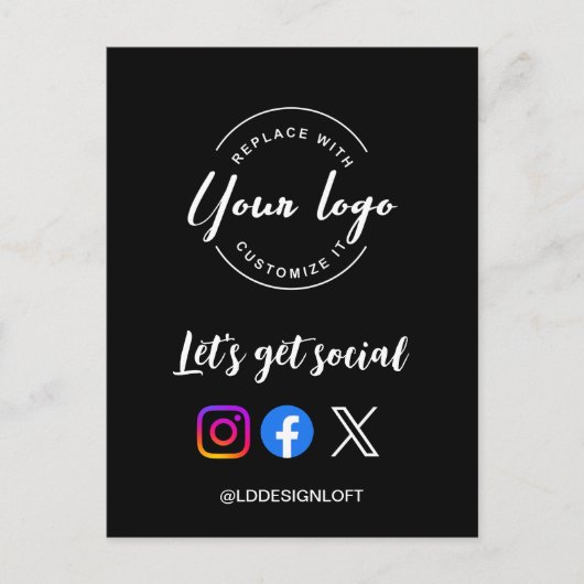 ソーシャルQRコードのWebサイトのプロモーションを取得しよう ポストカード (正面)