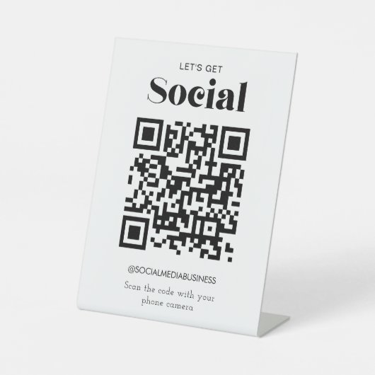 ソーシャルQRコード パーソナライズドソーシャルメディア 台座サイン (正面)