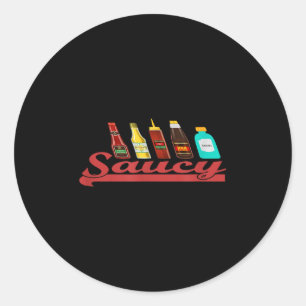 ソースおもしろいソースKetchupマスタードマヨBbqホットコン ラウンドシール