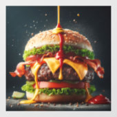 ソースがはねたハンバーガー ウィンドウサイン (シート)