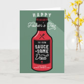 ソースが決め手のダディ!ハッピー・ファーザーズ・デイ・BBQボトル カード (黄色い花)